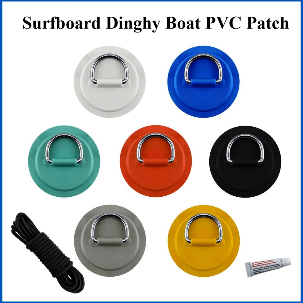 1/4Pcs 5M Rowing Boats Surfboard Dinghy Boat Round Ring Pad D Ring PVC Patch Elastic Bungee Rope Deck Rigging Sup