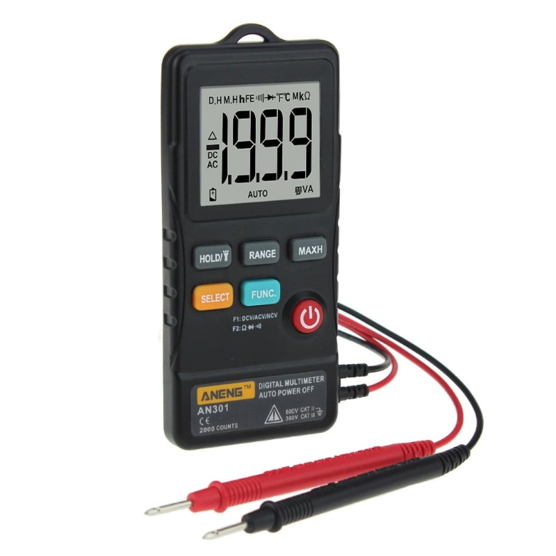 AN301 Mini Digitale Multimeter Ac Dc Voltmeter Spanning Weerstand Meter Met Led