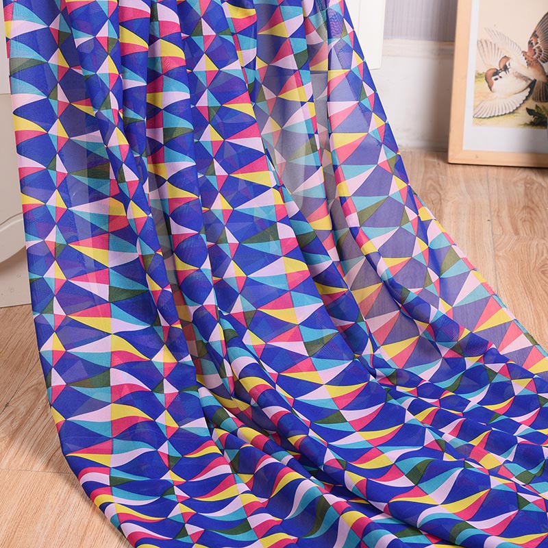 Chiffon Geometry Print Stof Creatieve 75D Stof In Zomer Chiffon Stof Bloemen Gedrukt Chiffon Jurk Stof