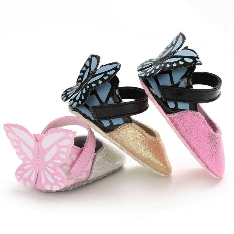 CANIS bebé niñas zapatos mariposa suela suave niño cuna zapatos suave cómodo primero caminar Prewalker