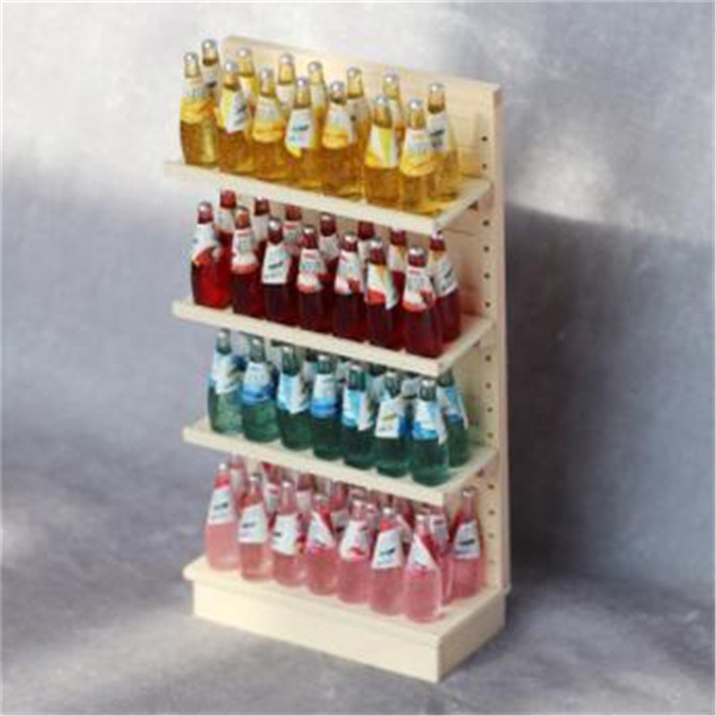 1pc Wooden 1:12 Scale Dollhouse Miniature Supermarket Shelves for Food Drink Display Furniture Toys 8.1*4.1*16.1cm