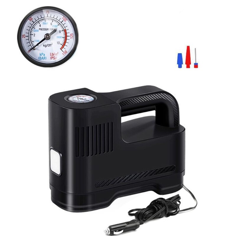 Portable Car Air Compressor Auto Motorcycle DC 12V LED Light Digital Tire Inflator Air Pump: B