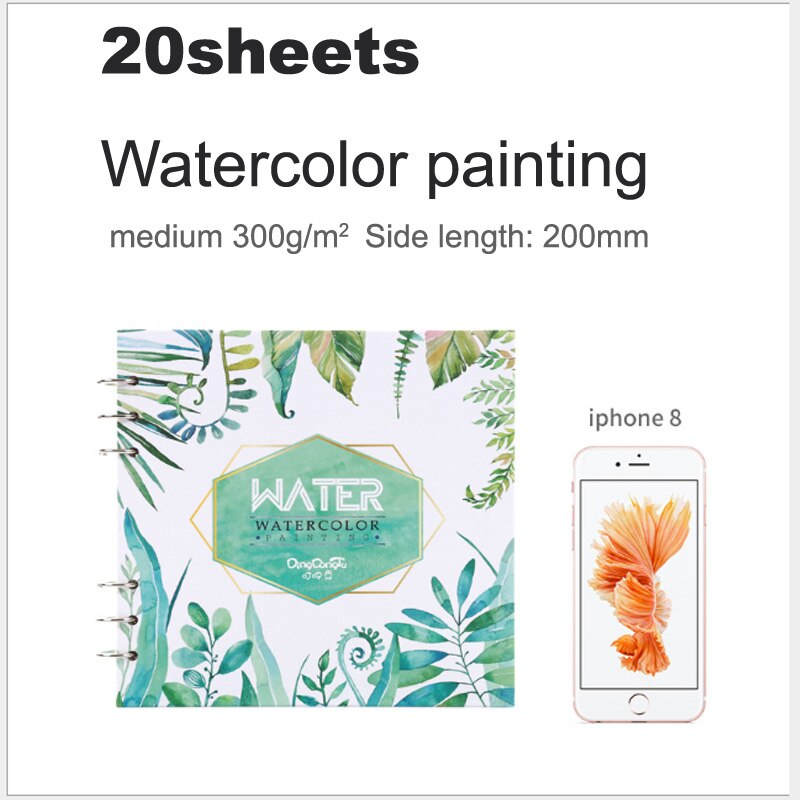 100% Katoen Professionele Aquarel Papier 300 G/ml 20 Vellen Handgeschilderde Aquarel Boek Artiest Student Alle Schets: style 3