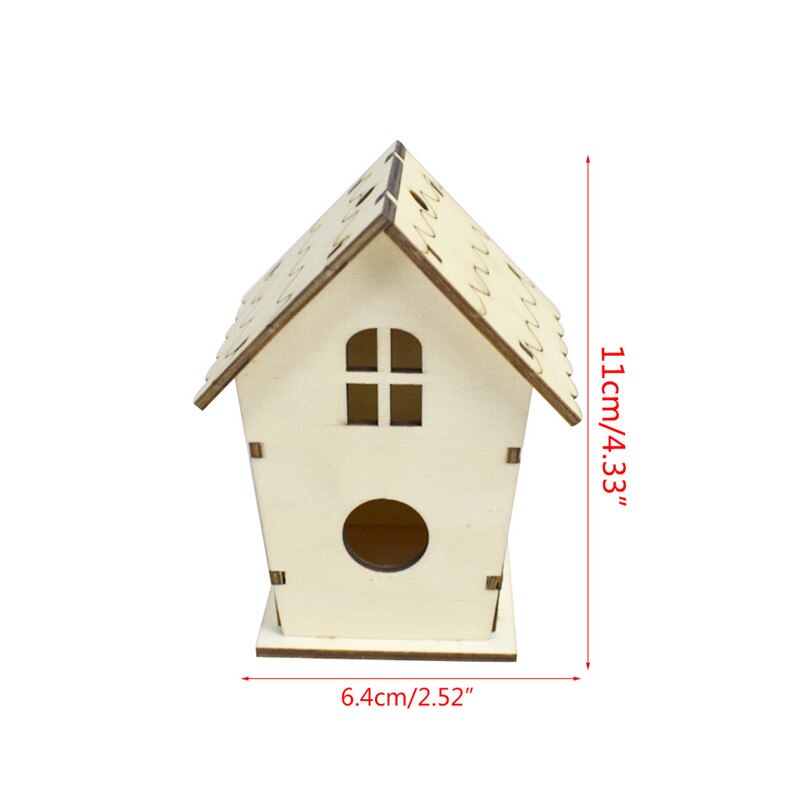 Wooden Bird House Nest DIY Handmade Crafts Decorative Simulated Box for Bluebird Outdoor Birdhouse Home Garden Decor C42