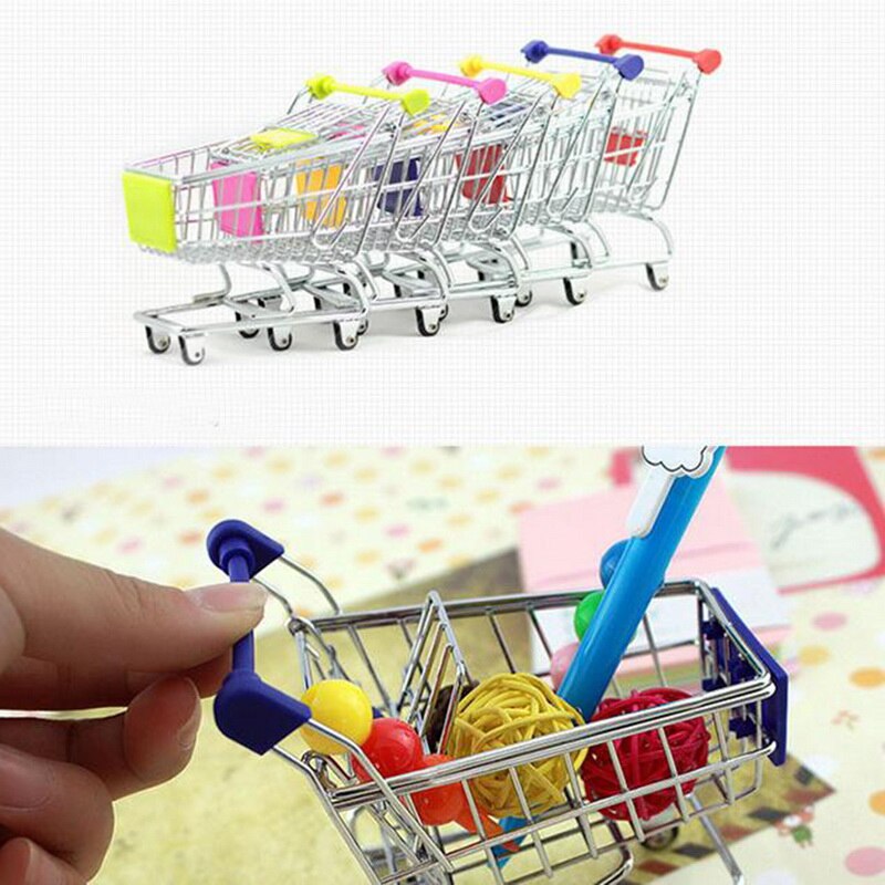 carro supermercado de bebé carrito de juguete de almacenamiento Mini carrito de compras plegable cesta de juguetes para niños 9 colores