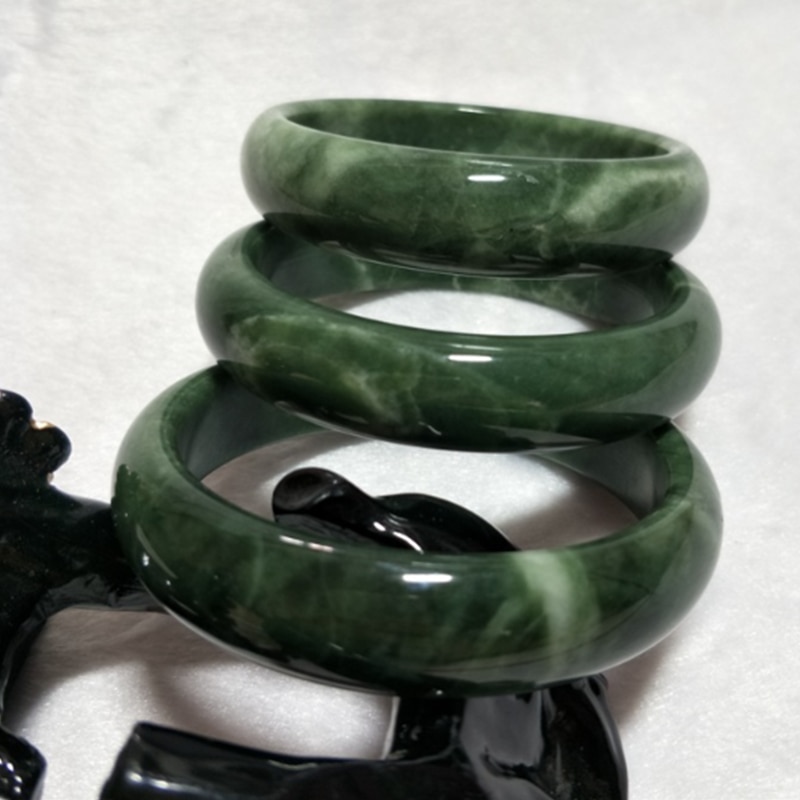 Aaa Mooie Bangle Chinese Groene Jade Hand-Gesneden Armband 54Mm-64Mm KYY8758