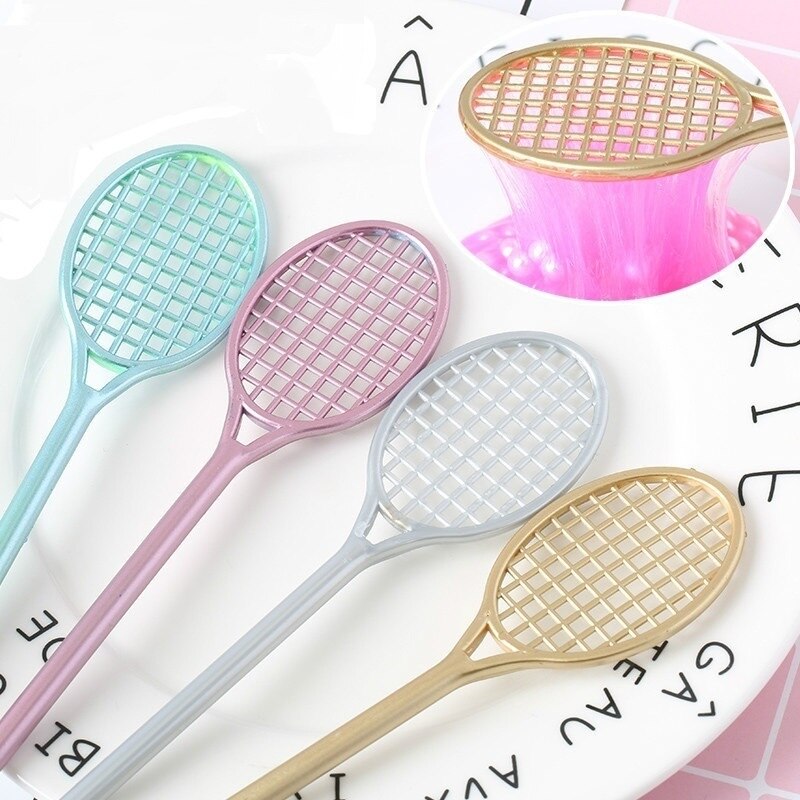 FREE SHIP 19.5cm Mini PVC Badminton Racket For Kids DIY Fluffy Slime Form Crystal Soil Kit Clear Slime Floam Putty CreamKeyboard