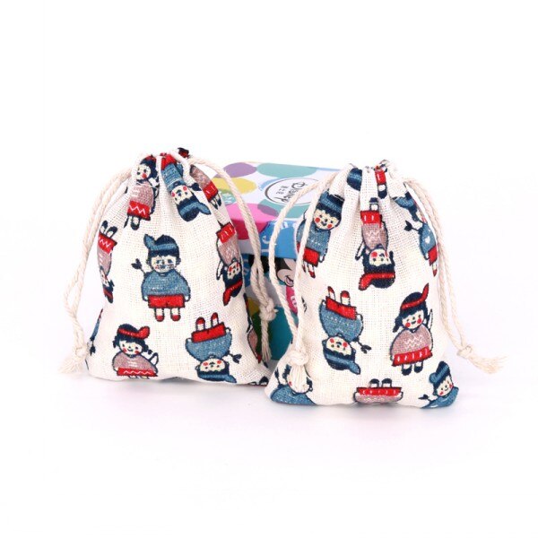 5pcs/lot Flower Cotton Bags 8x10cm Mini Jewelry Happiness Wedding Candy Bags Fabric Drawstring Cute Usual Bags: No. 16