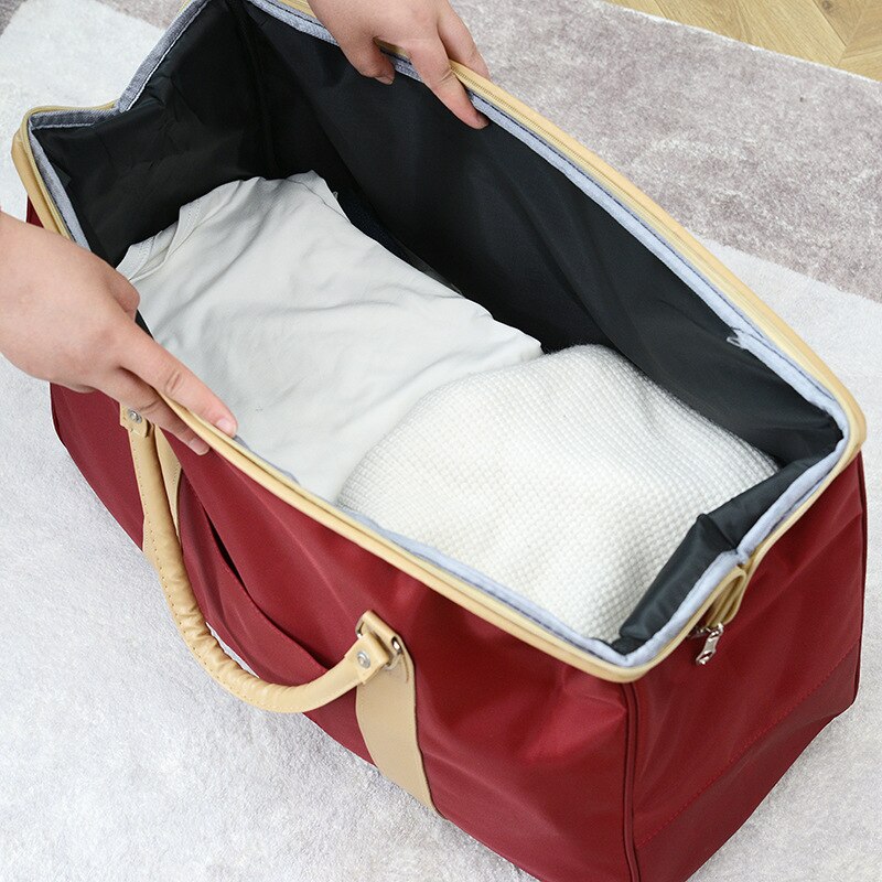 Bolsa de lona de viaje plegable, paquete de almacenamiento de ropa impermeable de alta capacidad, se puede mover, organizar, accesorios de bolso