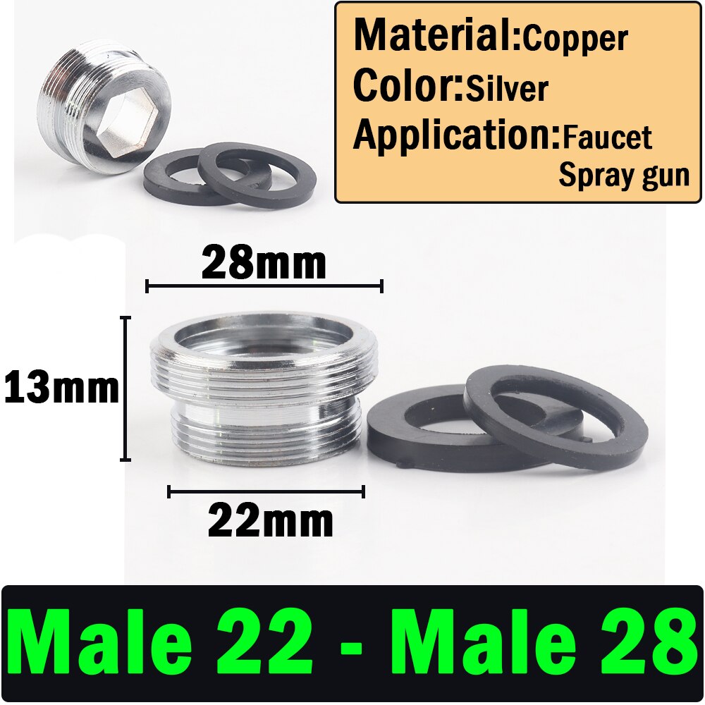 2 Stks/partij M22 Om M20 M18 M28 Draad Rvs Connector Kraan Gewrichten Waterzuiveraar Accessoire Keuken Water Tap Adapter