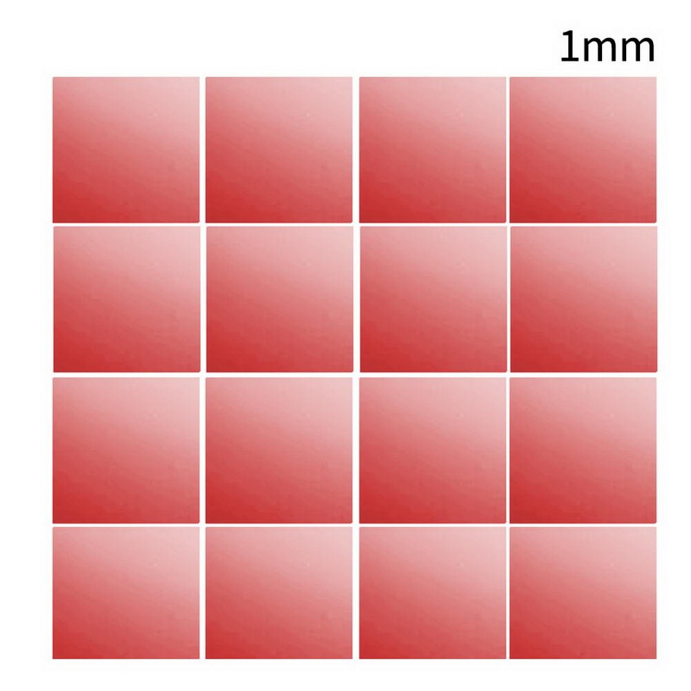 Stickers muraux miroir carré PI6 15x15 cm | Miroir carré auto-adhésif, décoration de la maison, du salon, de la chambre à coucher et du couloir: 16pcs red 1mm