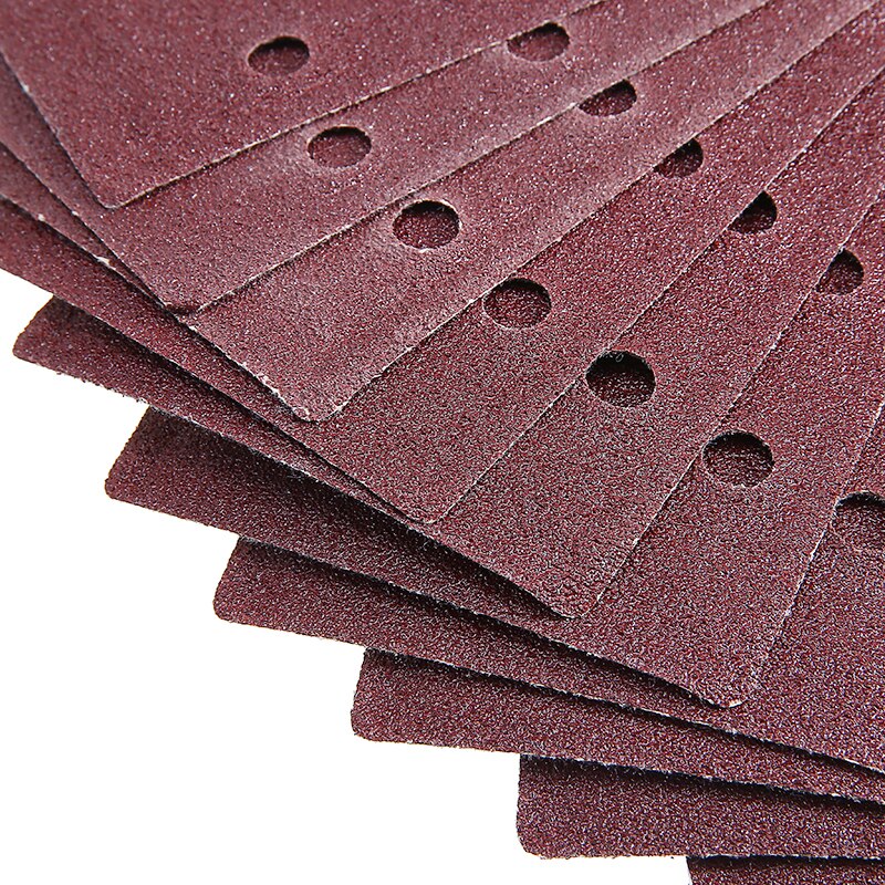 10Pcs Hook and Loop Sanding Paper Punched Sheets Sandpaper Abrasive Paper 40-400 Grit For 1/3 Sanders Sanding Polishing