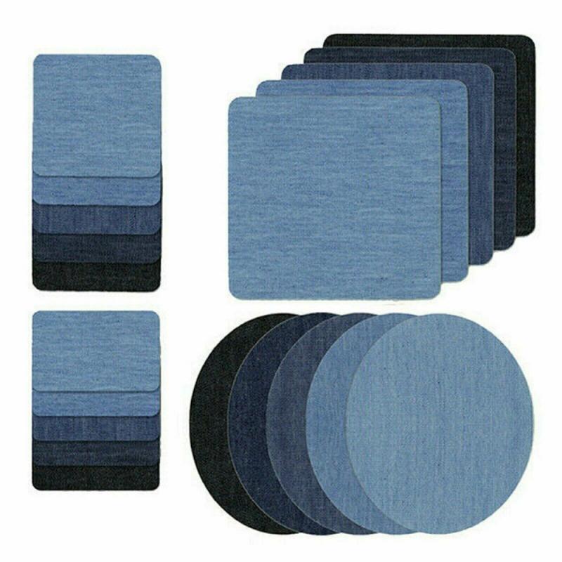 20/25PCS DIY Iron On Denim Fabric Patches Clothing Jeans Self Adhesive Repair Kit Household DIY Apparel Sewing: 25pcs