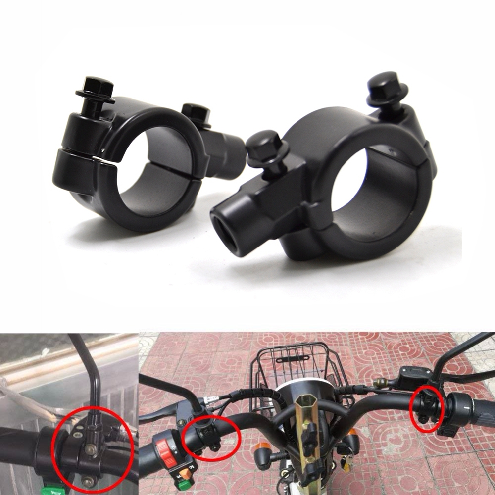 1 set (sinistra destra) 8mm 7/8 &quot;22mm specchi manubrio in alluminio adattatore morsetto compatibile con atv o qualsiasi doppio sport
