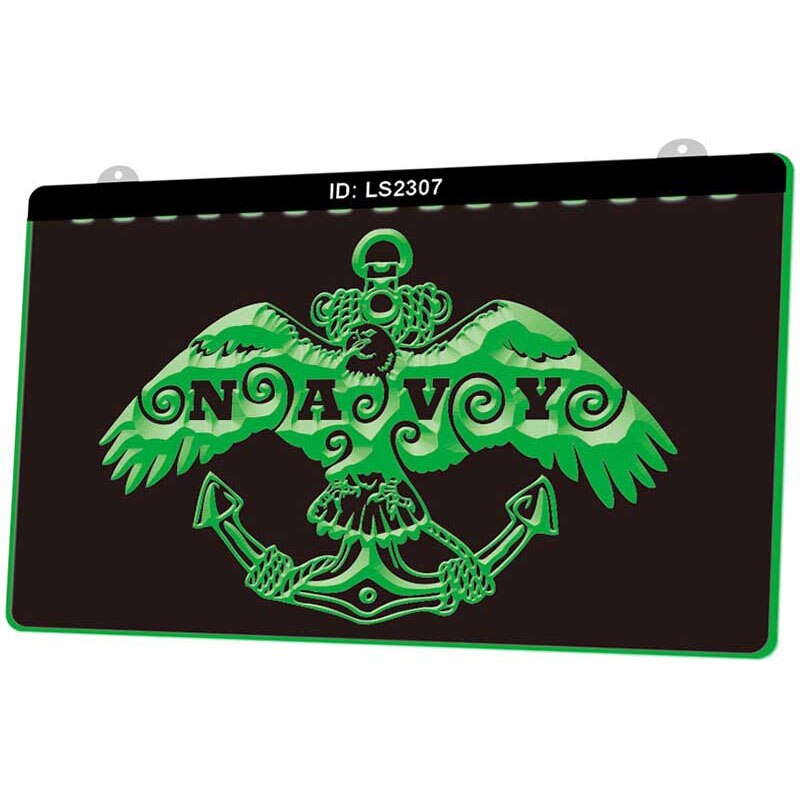 Ls2307 u. s. marineblauw 3d graveerbare led-lichtborden meerdere kleuren gratis verkoop