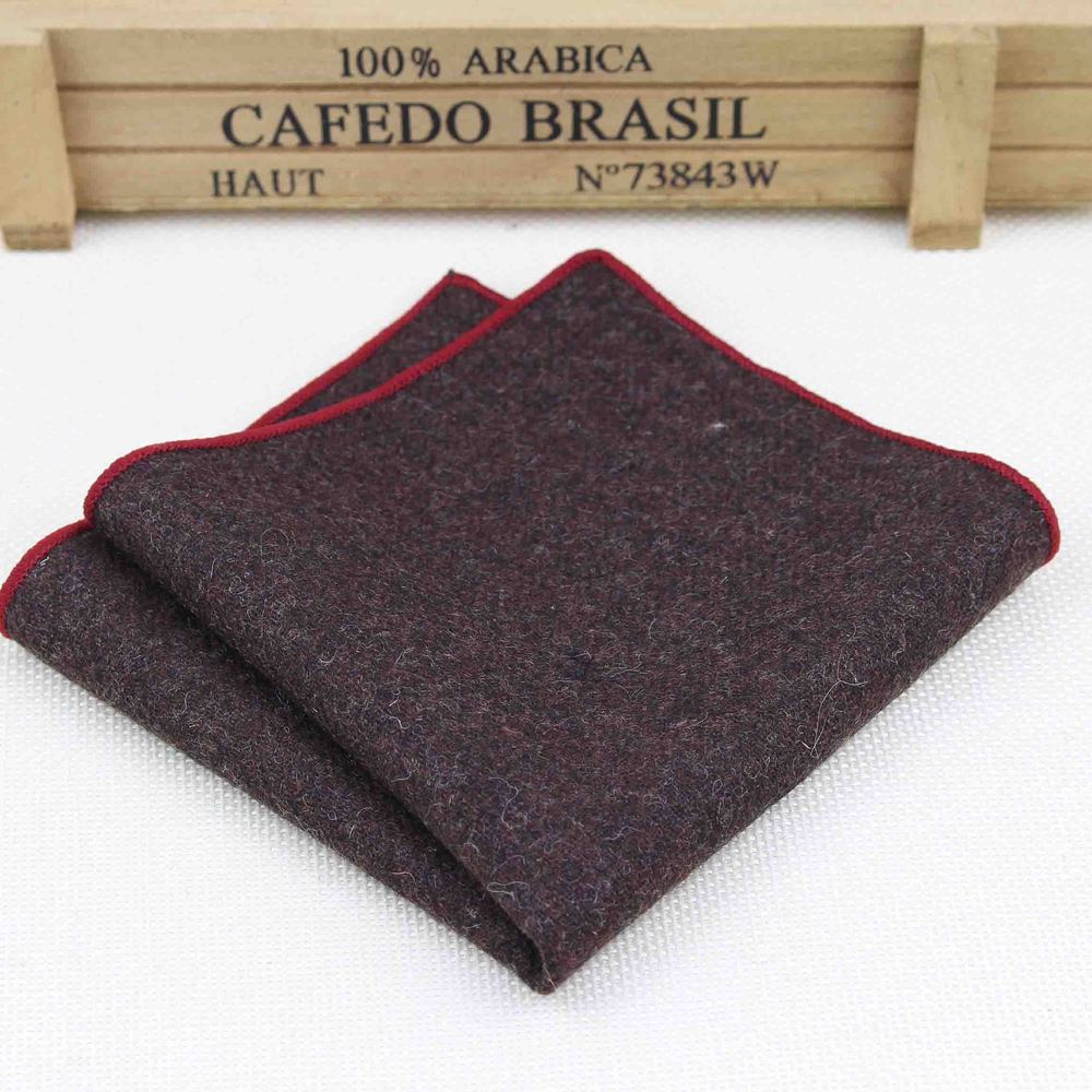Hankerchief Scarves Vintage Wool Hankies Men's Pocket Square Handkerchiefs Striped Solid Cotton 23*23cm: 10