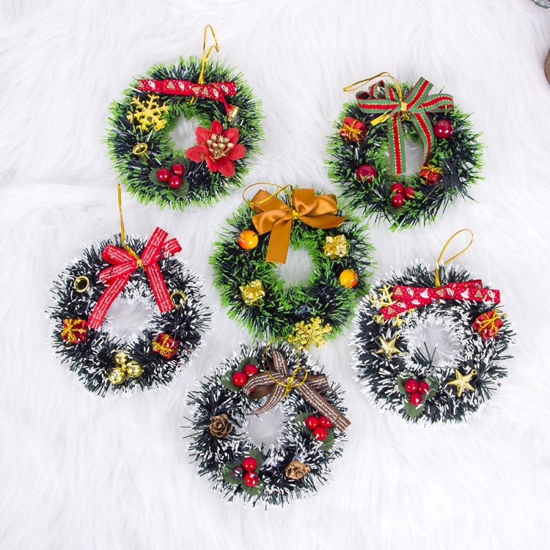 Kerst PVC Mini Krans Kerst Rood Fruit Wrap Opknoping Hanger Vianocne Dekoracie Decoracion Hogar decoracion navidad