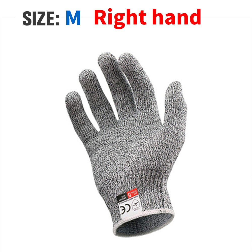 Level 5 Safety Cut Resistant Gloves Working Anti Cut Gloves Left Right Hand Breathable Butcher Kitchen Cut-proof Fish Meat Cut: M-Right