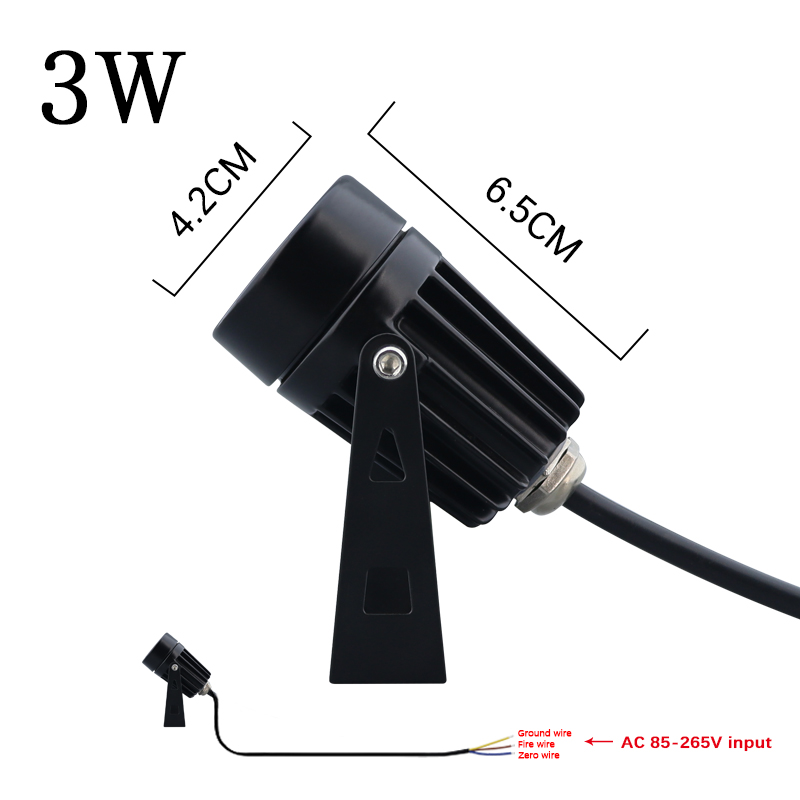 Lampe de pelouse LED COB, 15W, 10W, 20W, 25W, 5W, éclairage extérieur de jardin, éclairage étanche, chemin de jardin LED, projecteurs AC85-265V DC12V: changeant / 6-10W