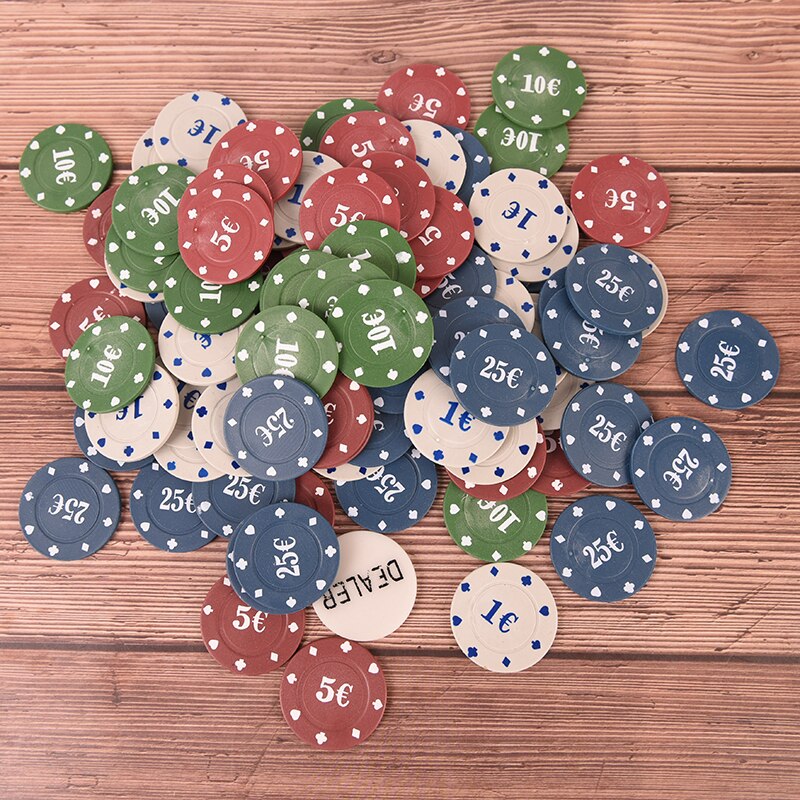 100 Stck Poker Chip 4 Stückelung einstellen für Texas halt'em Blackjack Roulette Turnier Poker Sammlung Liebhaber