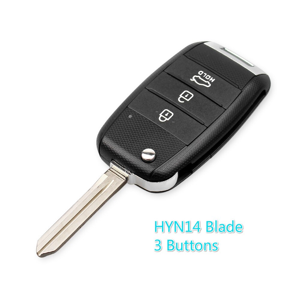 Keyyou 3/4 Knoppen Afstandsbediening Flid Folding Key Shell Blank Case Voor Kia K2 K3 K5 Rio Sorento Carens Cerato Forte autosleutelzakje Cover: 3 Buttons HYN14