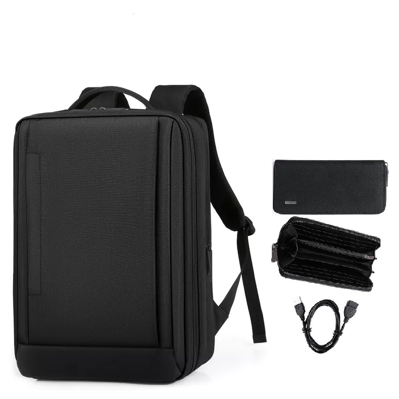 Men's backpack 15.6 Inch Laptop Backpacks Business Notebook Mochila Waterproof Back Pack USB Charging Travel Bags student bag: Set 7