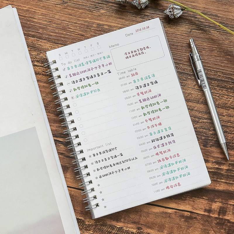 Schedule Daily Scheduler Portable Learning Efficiency Notebook Agenda Planner Organizer Planners Stationery Planner Notebook