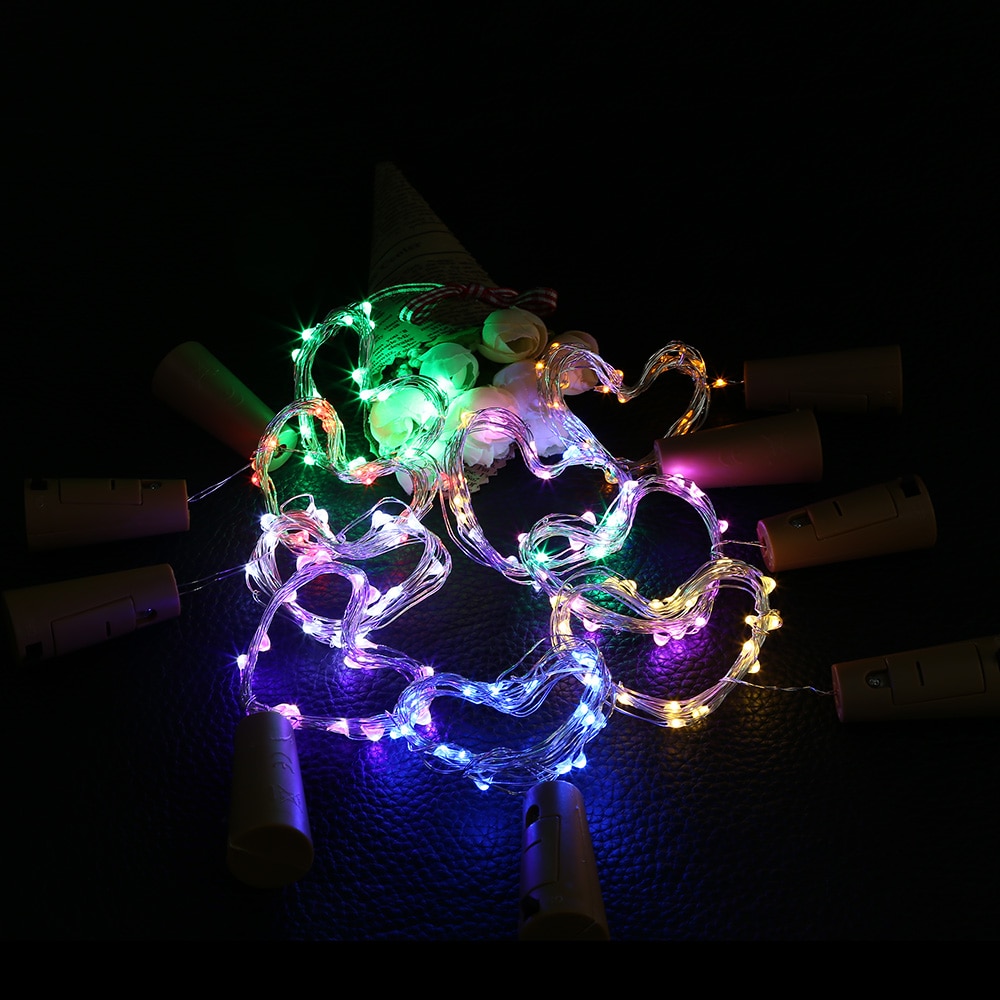 Guirlande lumineuse LED en fil de cuivre blanc 1M 2M, guirlande décorative pour bouteille artisanale en verre, décoration de noël à la maison