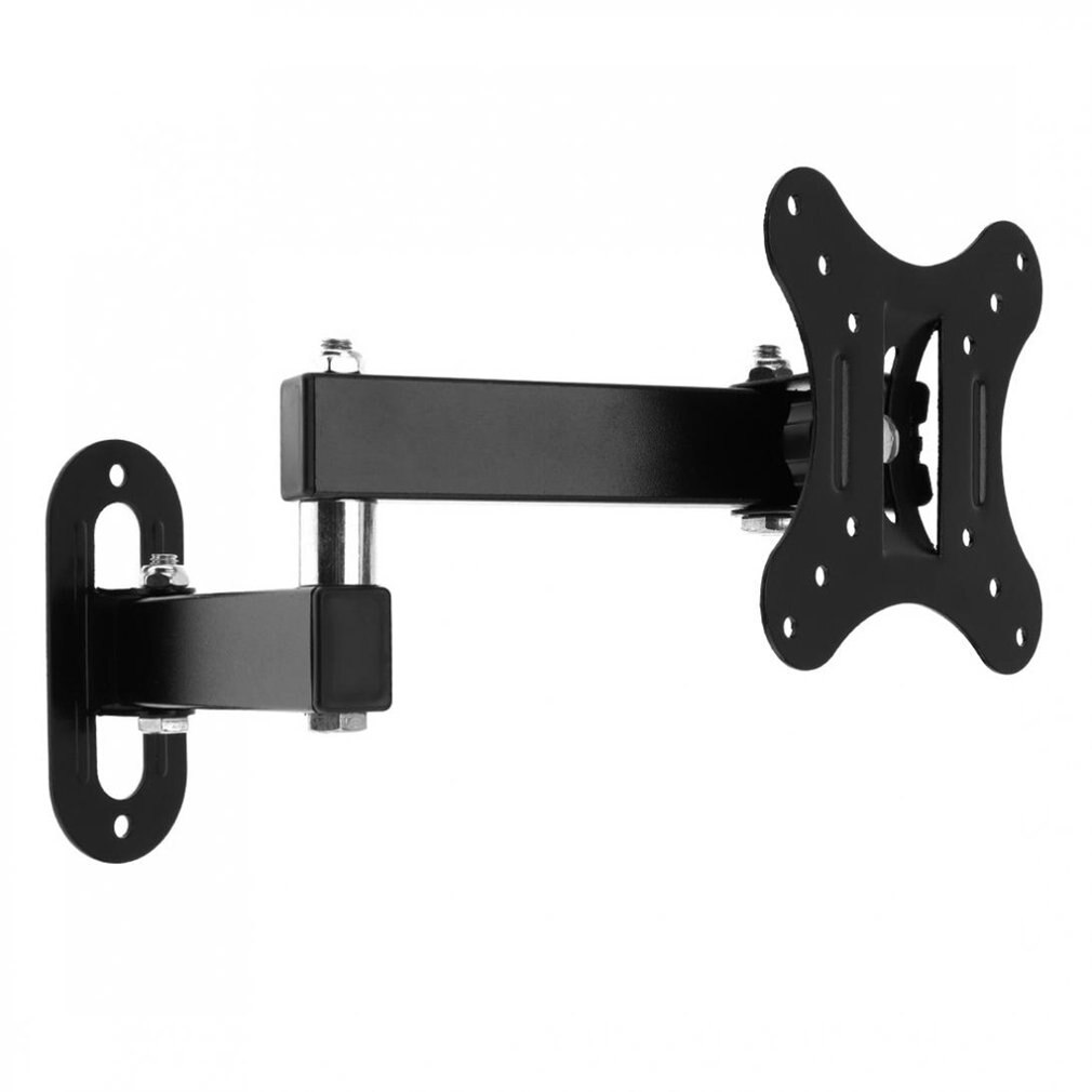 Support de montage mural TV réglable 14-27 pouces Support de cadre TV à écran plat inclinaison de 15 degrés avec petite clé pour moniteur LED: Default Title