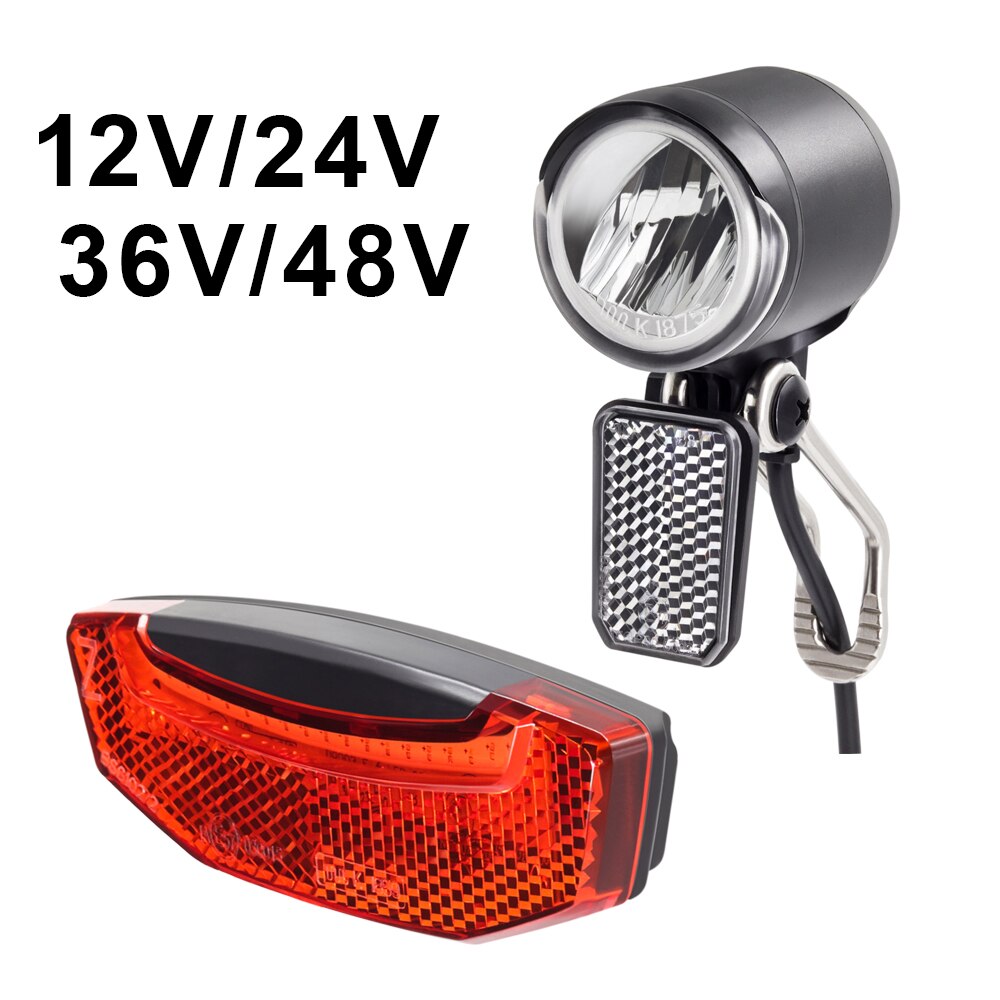 E-bike COB LED Rear Light 12V 24V 36V 48V Electric Bicycle Tail Light E-scooter Night Safety Warning Rear Lamp Red Rack Light: Light Set