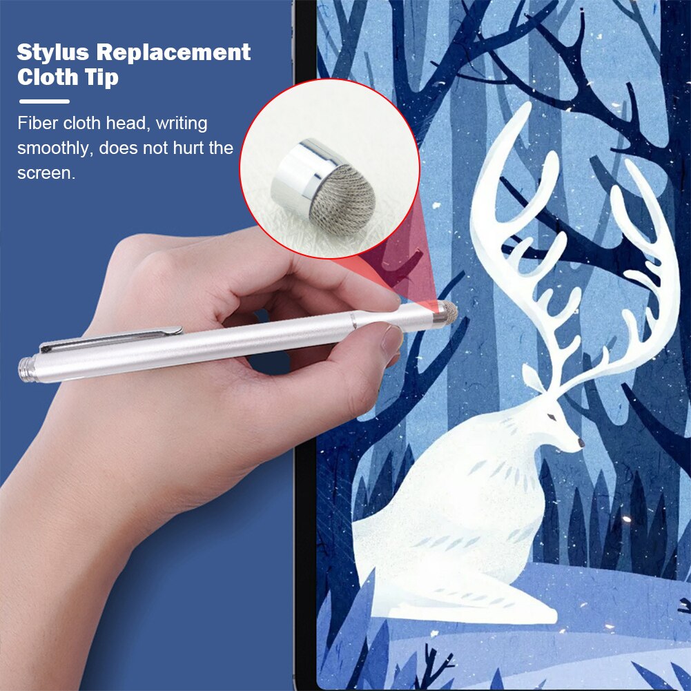 5pcs Conductive Stylus Pen Fiber Cloth Head Drawing Stylus Pen Combo Universal Capacitive Touch Screen Replace Fiber Fine Tips