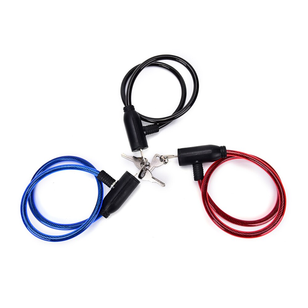Universellt Cykellås Stöldskydd - Rostfritt Stål Kabel 8x65cm - Säkerhet för Motorcykel, Cykel, MTB - 2 Nycklar