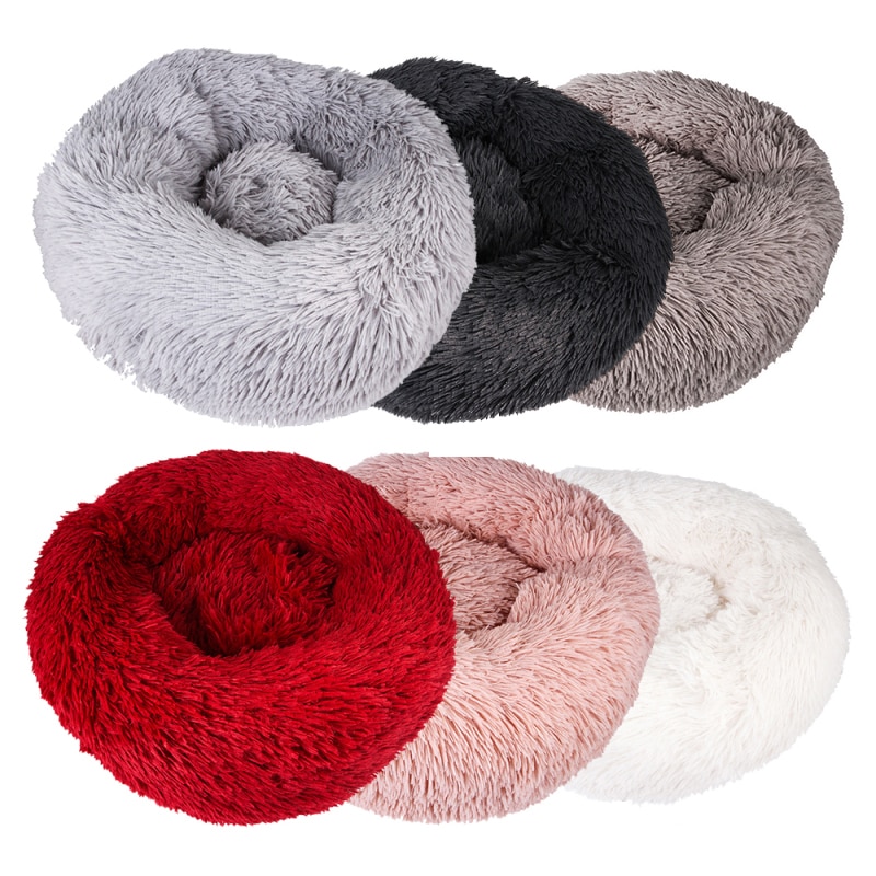 Nid d'animaux Macarons chat profond sommeil | Forme ronde, animal en peluche, nid de chat, chaton d'hiver, chiot , pour la maison, fournitures de lit, directe