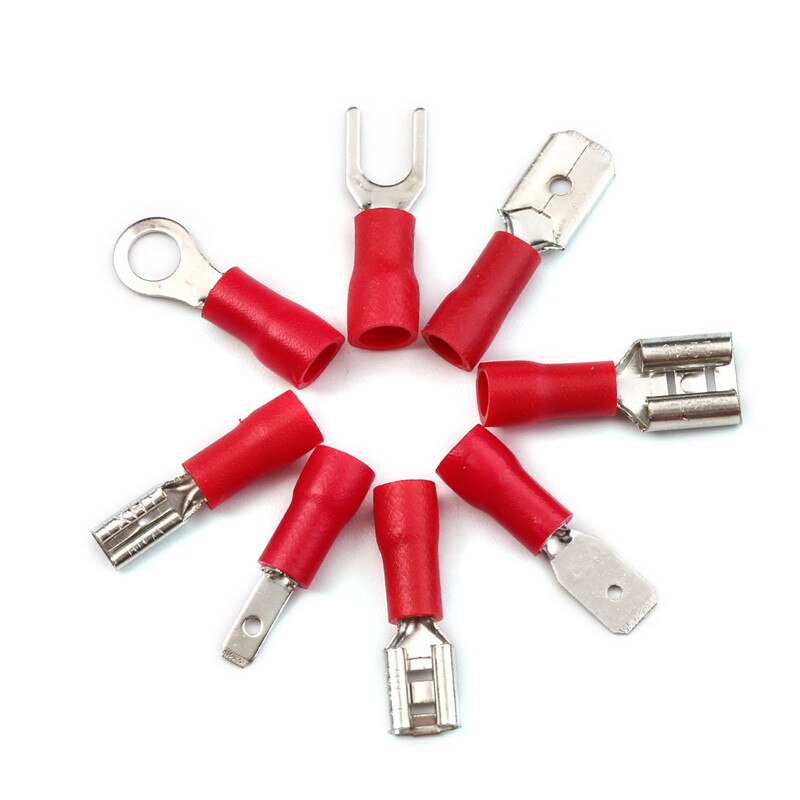 280 stk crimp spade terminal assorteret elektrisk ledning kabelstik sæt crimp spade isoleret ring gaffel spade butt terminal sæt