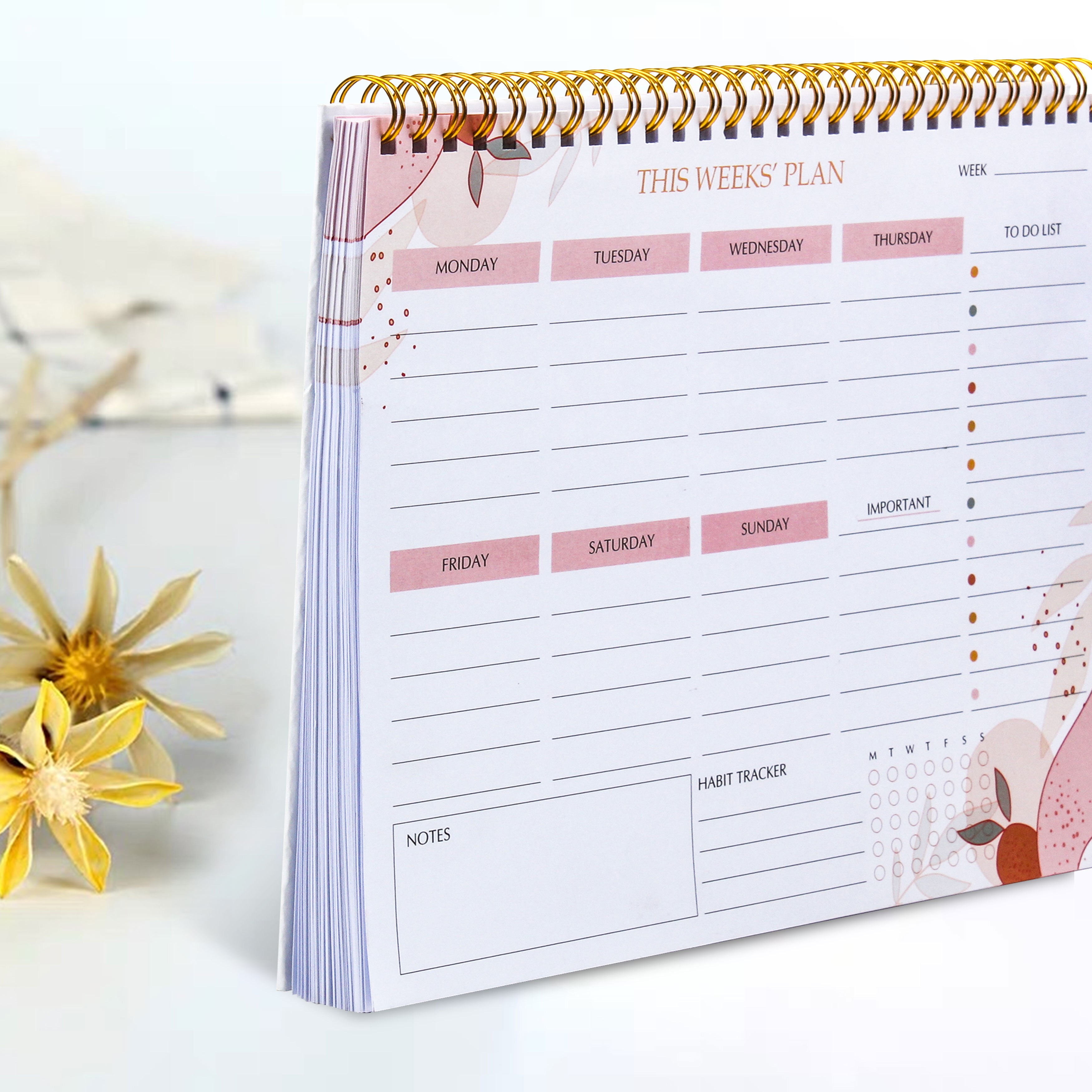 Weekly Planner Notebook Undated Daily Schedule Agenda 52 Weeks To Do list Organizer Journal with Habit Tracker Checklist Diary