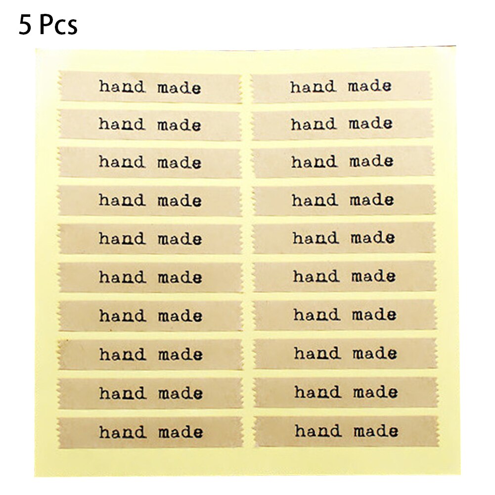 100pcs/lot Hand Made Shredded Style Kraft Paper Adhesive Sela Sticker For Baking For Handmade Products DIY Work: Default Title