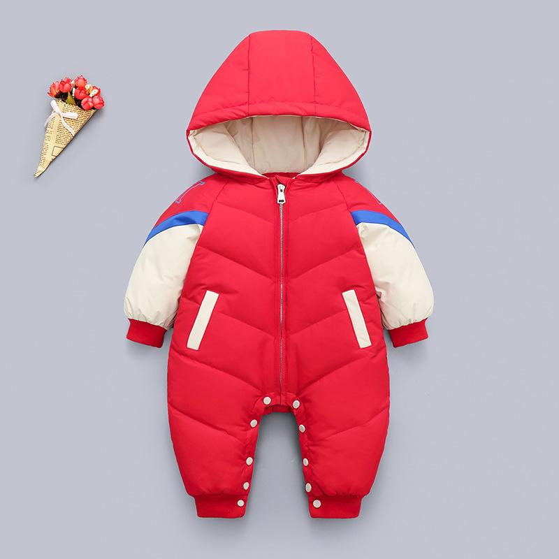 Baby Clothes Winter born Overalls Infant Duck Down Snowsuit Boys Girls Warm Thick Jumpsuit Hooded Outfits Baby Snow Romper