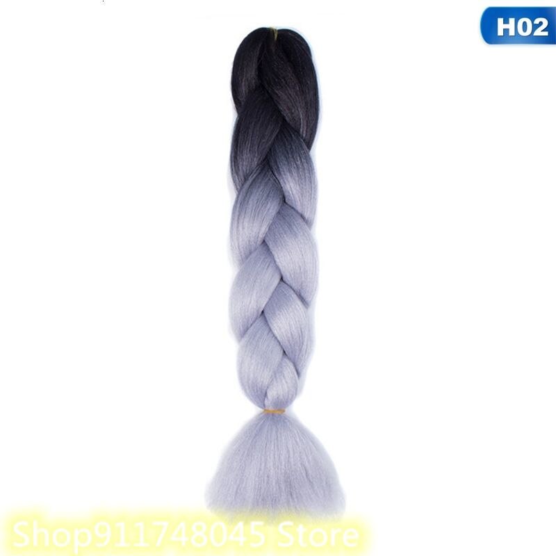 FASH 60cm Braiding Synthetic Jumbo Box Braids Black Gray Purple Blue Green Blonde Brown Crochet Hair Extensions