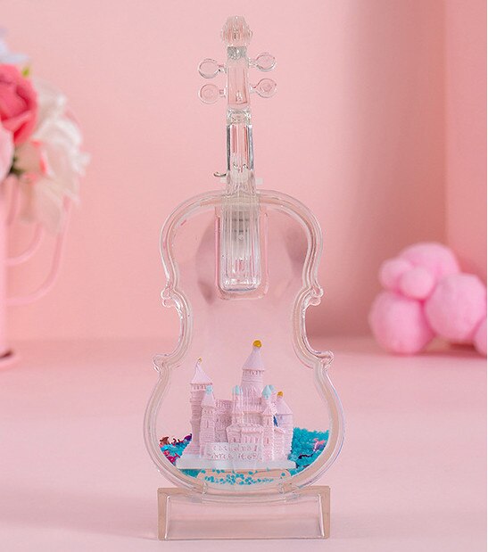 Cartoon Viool Knipperende Olie Druipend Olie Spill Valentijnsdag Vloeibare Timer Vloeistof Zandloper Bureau Decoratie Desktop Ornamenten: Rood