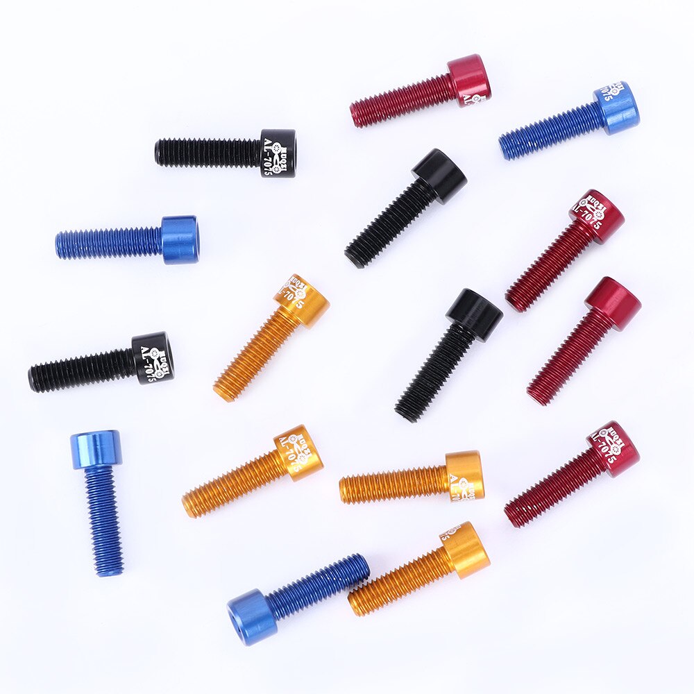 4 stks/set 7075 Aluminium M5 * 17 MM Fiets Stuurpen Schroeven Bolt Bergweg Vouwfiets Handvat Riser schroef