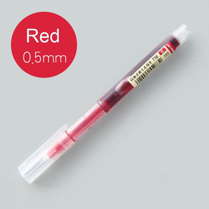 7 pcs/lot Colourful Straight Liquid Gel Pen Artistic Font Neuter Art Marker Pens School Office Stationery Supplies: Red