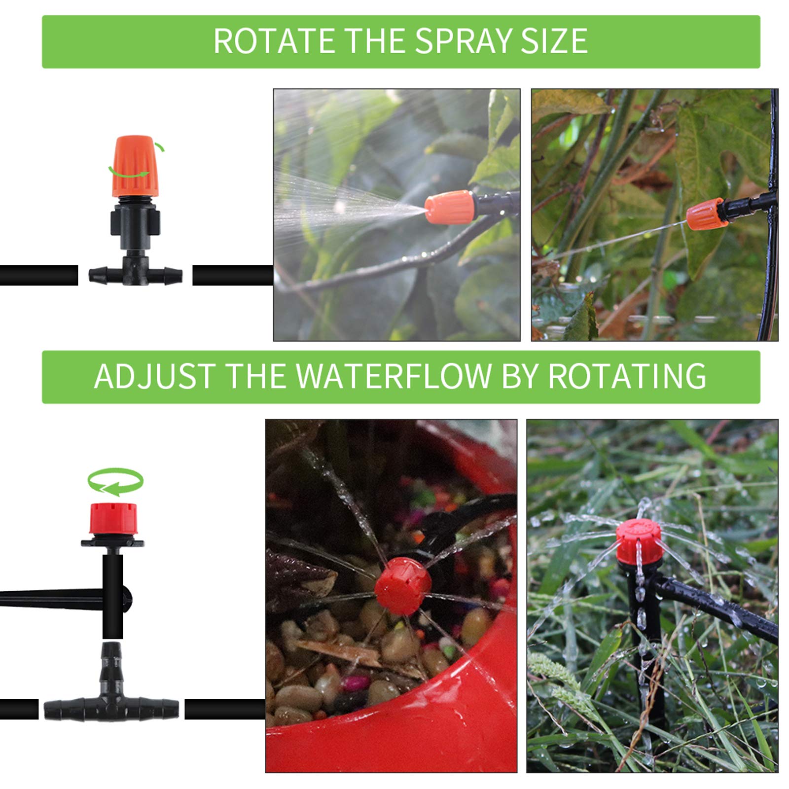 50/30m vanding drypvandingssystem automatisk vanding kit havevandingstimer slangesystem drivhus drypvanding