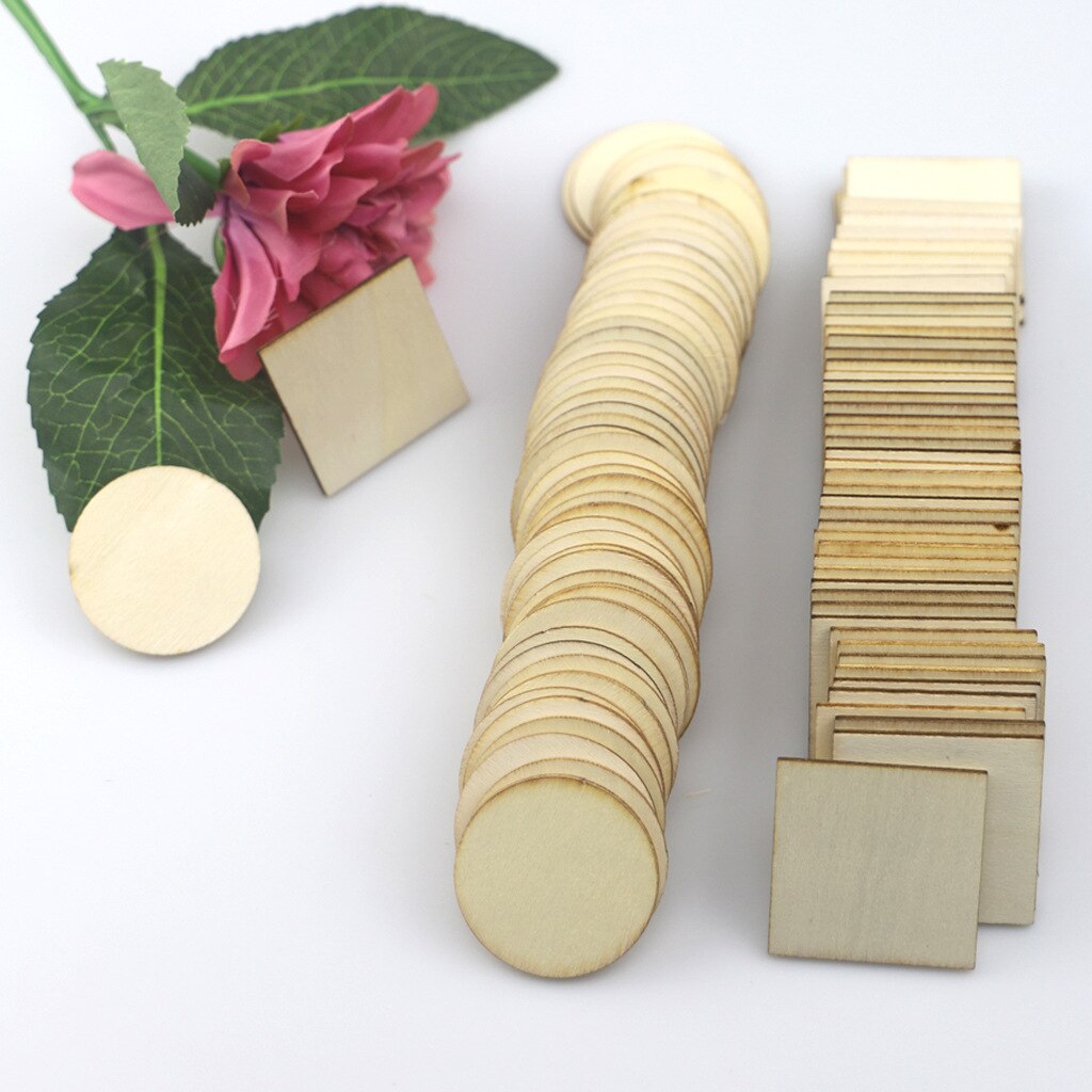 20pcs Unfinished Round Wood Discs for Crafts Blank Unfinished Wood Circle Pieces for Painting Writing and DIY Home Decorations