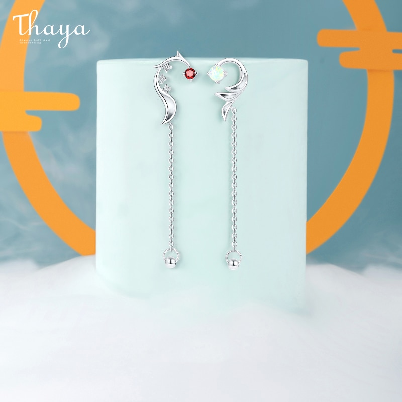 Thaya 100% S925 Sterling Zilveren Oorbellen Dragon Kwasten Dangle Earring Charms Opal Voor Vrouwen Engagement Fine Jewelry