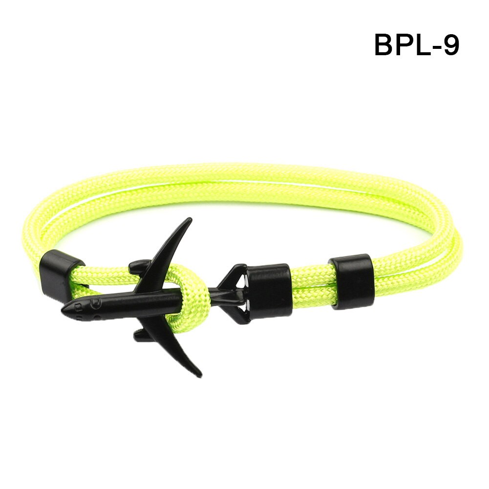 Airplane Anchor Bracelet Men Polyester Wrist Rope Bracelet Sport Jewelry BMF88: bpl-9
