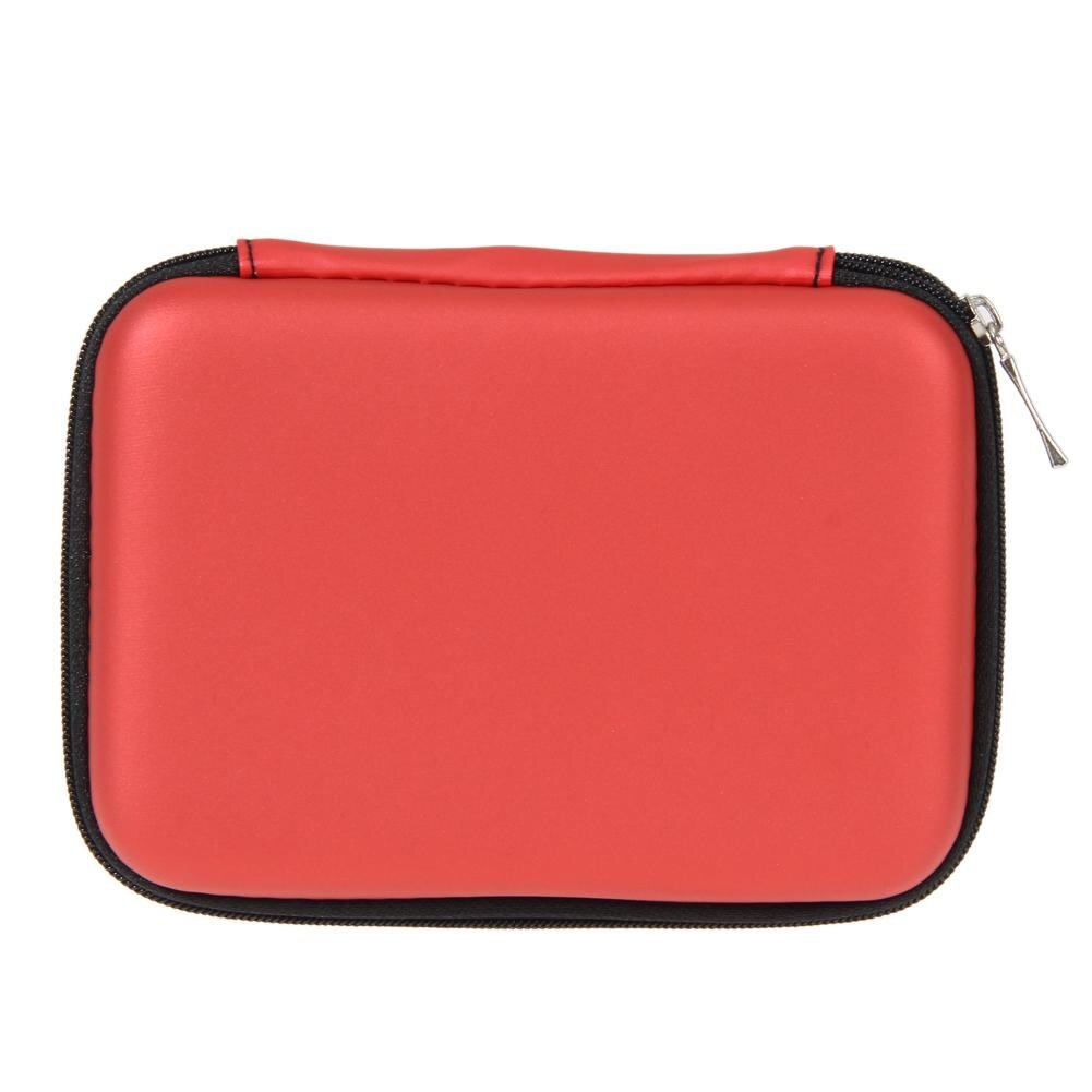 Portable 2.5'' HDD Bag External USB Hard Drive Disk Carry USB Cables Case Cover Pouch Earphone Bag for PC Laptop Hard Disk Case: Red