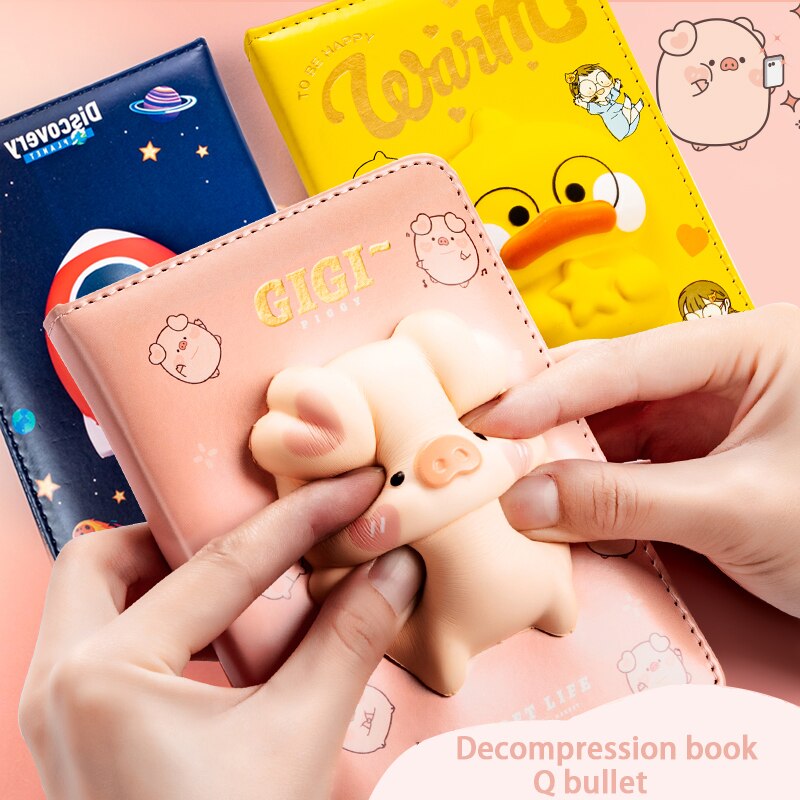 Super Leuke Zachte Drukken Notebooks Roze Meisje Hart Decompressie Memo Pad Briefpapier Kawaii Stijl Journal Illustratie Levert