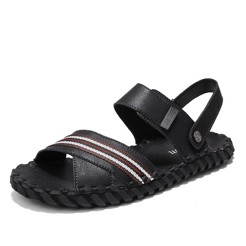 Leather Cross Strap Beach Sandals Gladiator Rome Shoes Hand Stitched Ankle Strap sandalias de gladiador hombre