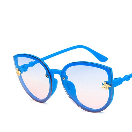 Mærke bi børn solbriller sort drenge piger vintage børn solbriller runde solbriller oculos tilbehør: Blå