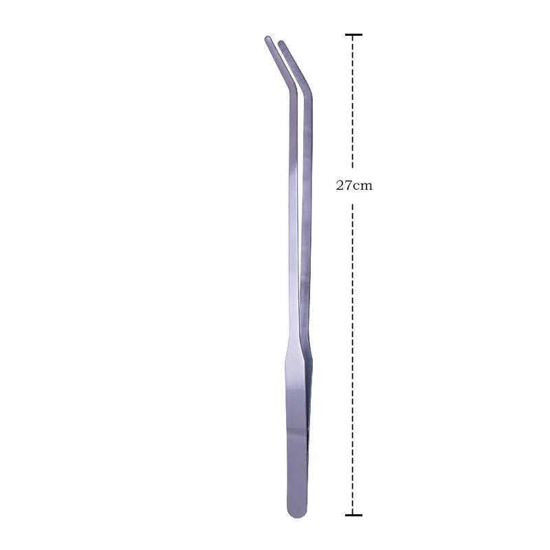 Aquarium Cleaning Tools Kit Fish Tank Aquatic Trimming Plant Tweezers Scissor Spatula Aqua Scaping Tools Stainless Steel: 27cm Silver Bend